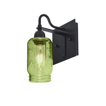Besa Lighting Milo 4 Wall, Green, Black, 1x60W Incandescent 1WG-MILO4GR-BK